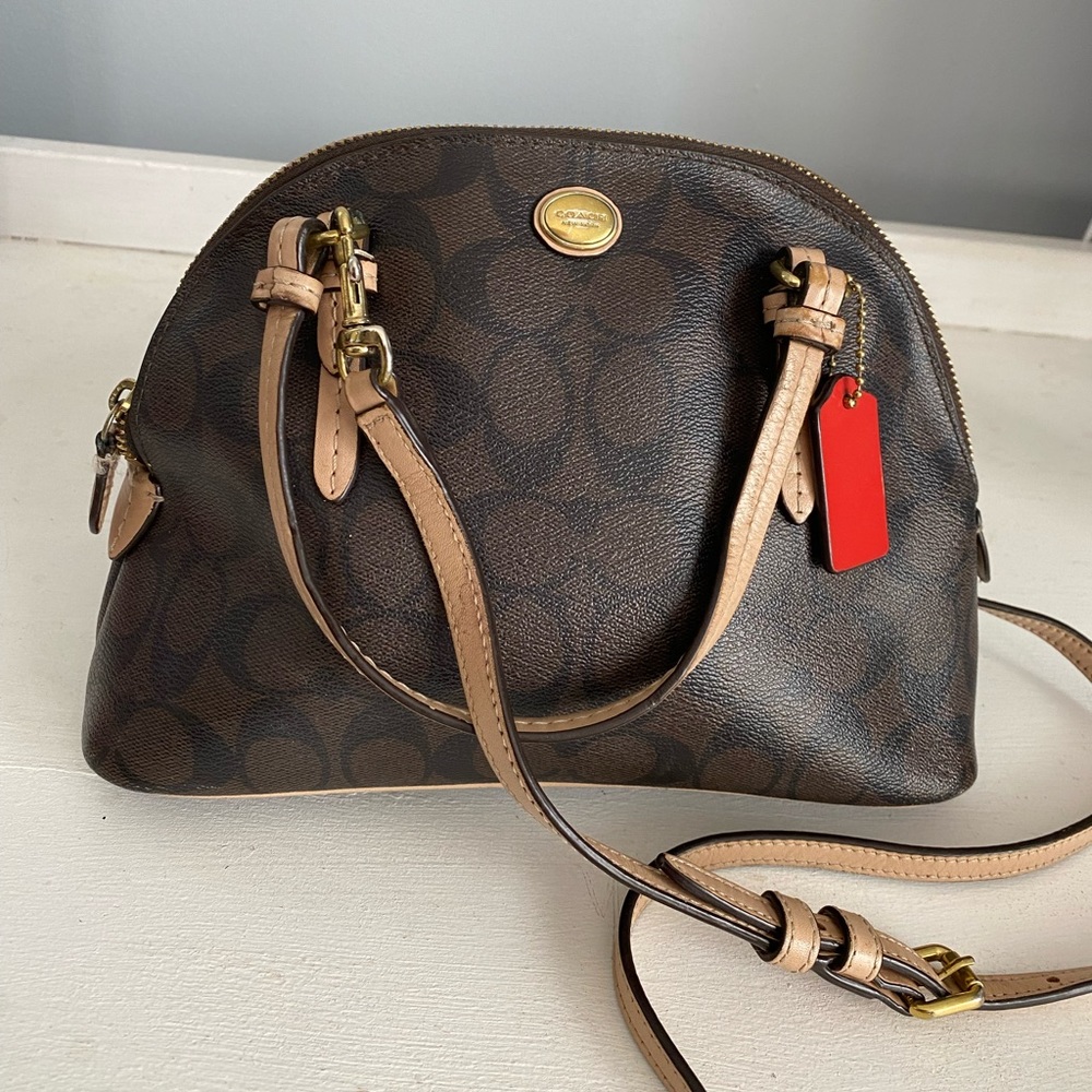 Coach Brown Black Crossbody Monogram w/Red Tag